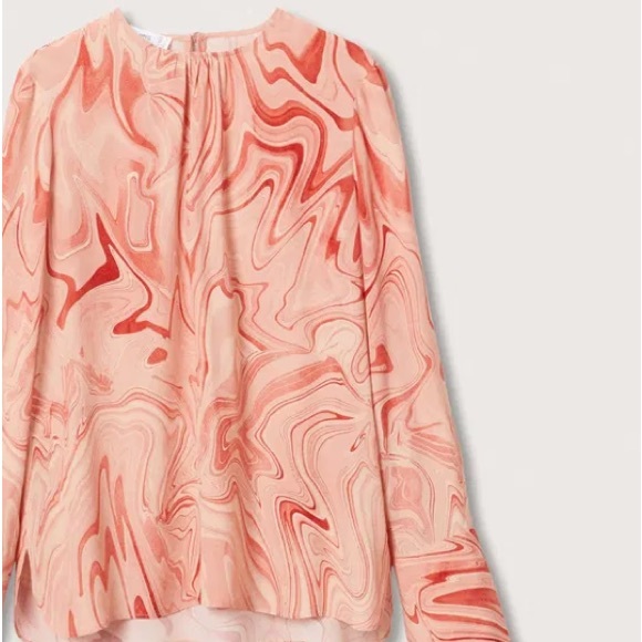 MANGO Marble-Print Blouse endource XXS NWT - Picture 3 of 9